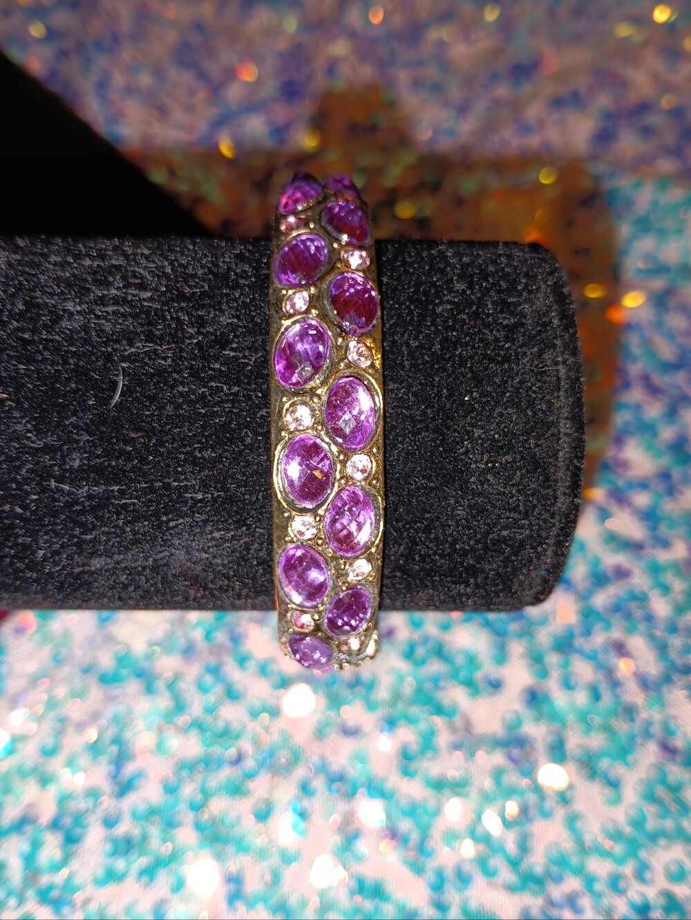 Purple Gemstone Bangle Bracelet - Women's Jewelry